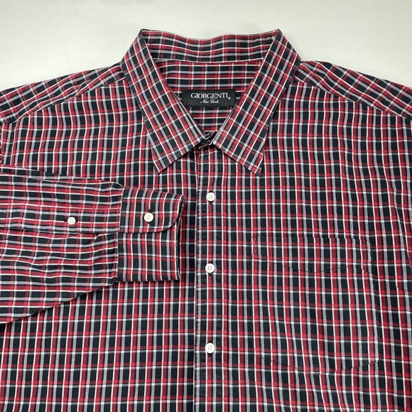 Giorgenti New York Custom Tailored Business Dress Shirt Size 3X 4X Black Red - Picture 1 of 4